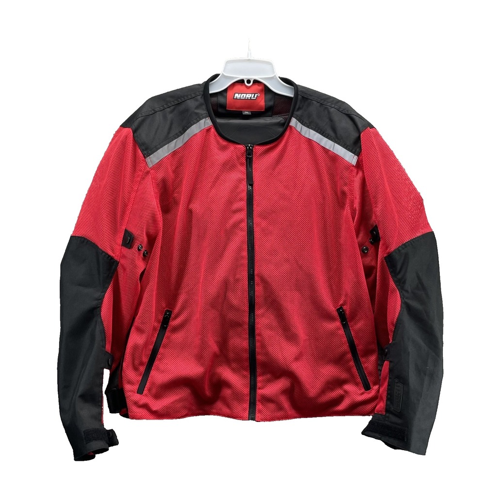 Noru Padded Motorcycle Jacket Men's 2XL Red Protective Racing Bomber Biker Sport
